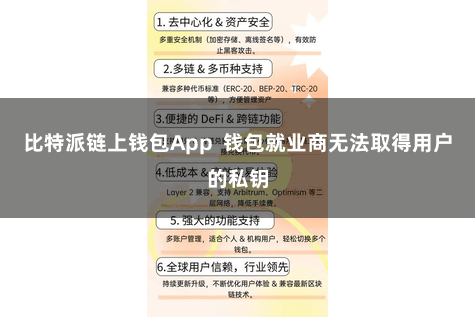 比特派链上钱包App  钱包就业商无法取得用户的私钥