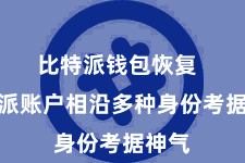 比特派钱包恢复  比特派账户相沿多种身份考据神气
