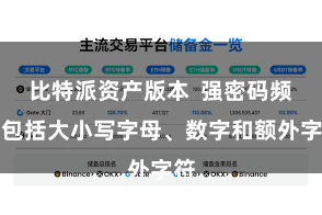 比特派资产版本  强密码频繁包括大小写字母、数字和额外字符