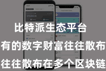 比特派生态平台  用户合手有的数字财富往往散布在多个区块链上